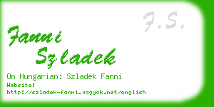 fanni szladek business card